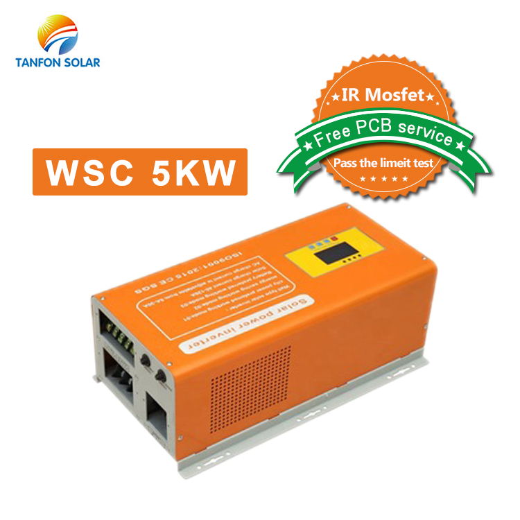 5kw MPPT solar inverter with solar charger controller in one case