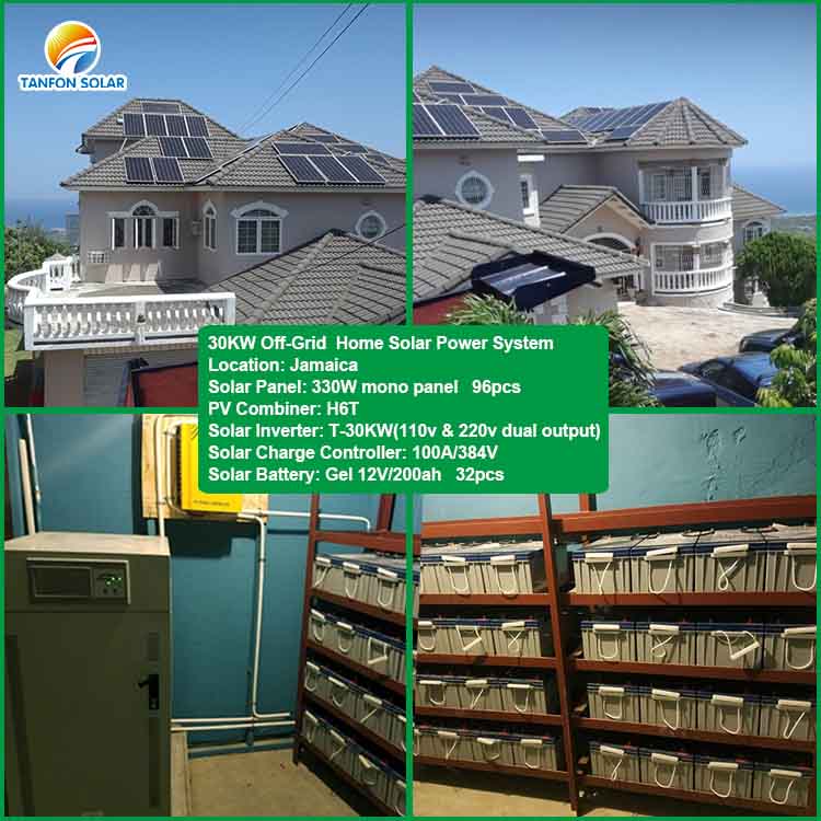 Completely off grid solar installation system 30kw 220V/380V