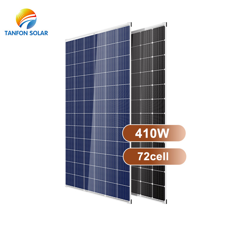 Waterproof 72 cell monocrystalline energy solar panels 410wp for solar power