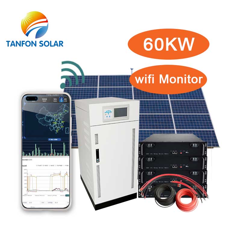 60kva off grid solar panel system for factory solar plant