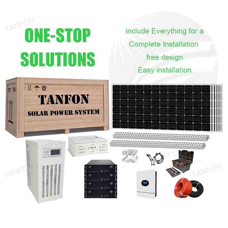 Hybrid lihtium battery solar system 90kw solar power system for home