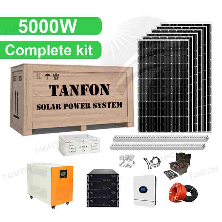 Residential 5KW 5000 Watt Lithium battery Solar Power System Kit