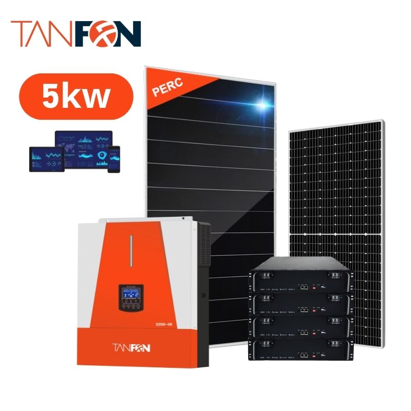Residential 5KW 5000 Watt Lithium battery Solar Power System Kit